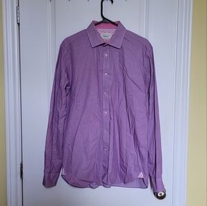 Ted Baker Endurance shirt long sleeve button down pink purple 16.5 neck preppy